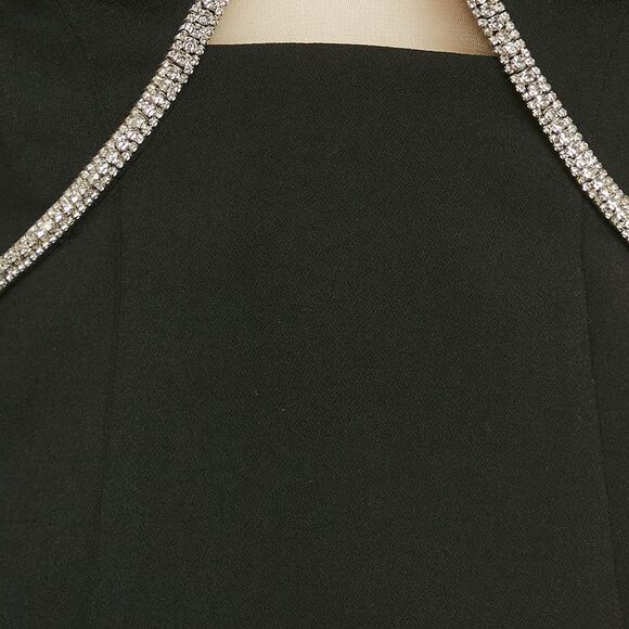 Self-Portrait Black Stud Embellished Crepe Off-Shoulder Top S - Picture 4 of 7